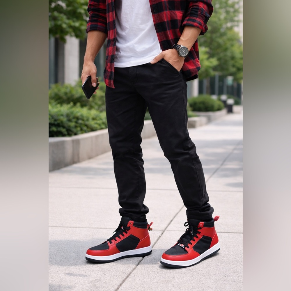 NWT FUBU Red Black High Top Sneakers Men’s Size 13 Streetwear Retro